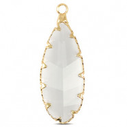 Hanger van Crystal Glass ovaal 30mm Crystal-gold